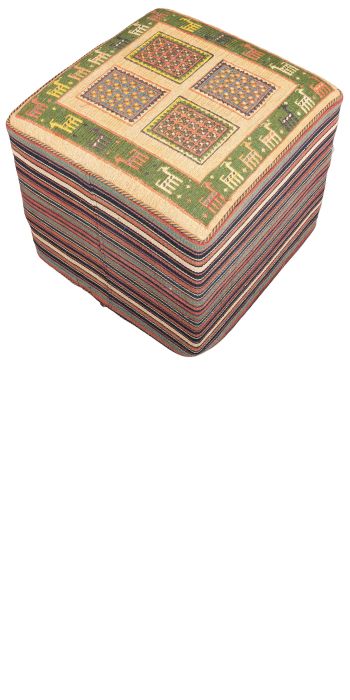 Bild von Afschar-Tabii-Sitzwürfel aus Persien in der Größe 50 x 49 cm