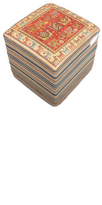 Bild von Afschar-Tabii-Sitzwürfel aus Persien in der Größe 50 x 48 cm