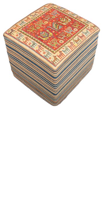 Bild von Afschar-Tabii-Sitzwürfel aus Persien in der Größe 50 x 48 cm