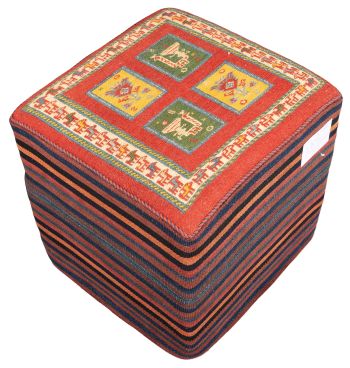 Bild von Afschar-Tabii-Sitzwürfel aus Persien in der Größe 49 x 47 cm