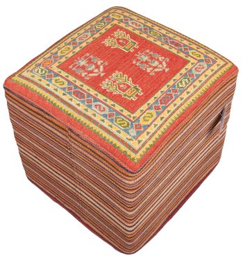 Bild von Afschar-Tabii-Sitzwürfel aus Persien in der Größe 53 x 50 cm