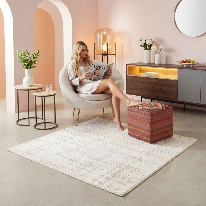 handgewebter Sumackkelim Afschar-Farsi-Madan-Sitzwürfel aus Persien Maß 46x46 cm