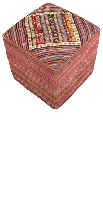 Bild von Afschar-Farsi-Madan-Sitzwürfel aus Persien in der Größe 46 x 46 cm