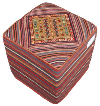 Bild von Afschar-Farsi-Madan-Sitzwürfel aus Persien in der Größe 46 x 46 cm