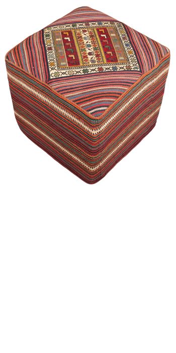 Bild von Afschar-Farsi-Madan-Sitzwürfel aus Persien in der Größe 46 x 46 cm