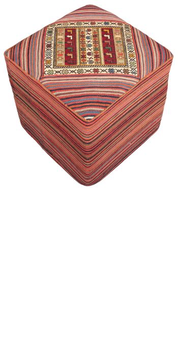 Bild von Afschar-Farsi-Madan-Sitzwürfel aus Persien in der Größe 46 x 46 cm