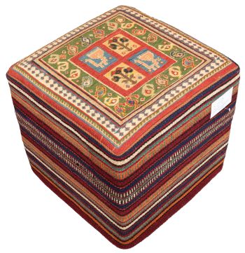 Bild von Afschar-Tabii-Sitzwürfel aus Persien in der Größe 50 x 50 cm