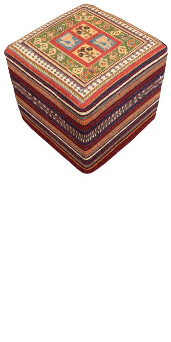 Bild von Afschar-Tabii-Sitzwürfel aus Persien in der Größe 50 x 50 cm