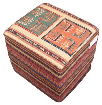 Bild von Afschar-Tabii-Sitzwürfel aus Persien in der Größe 45 x 50 cm