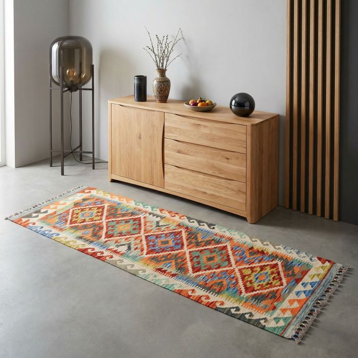 handgewebter Kelim Ghazghar aus Afghanistan Maß 192x65 cm