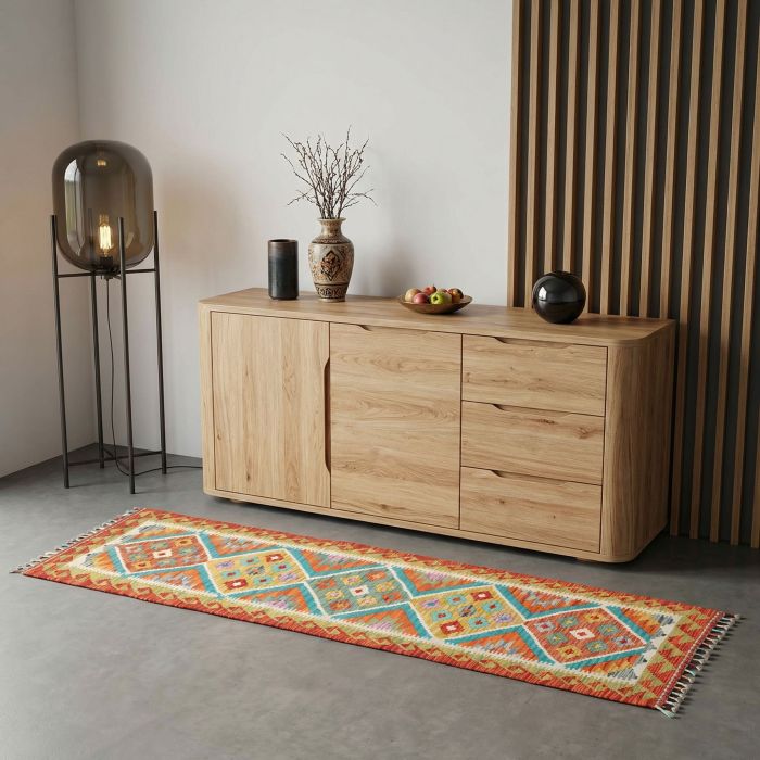 handgewebter Kelim Ghazghar aus Afghanistan Maß 192x61 cm