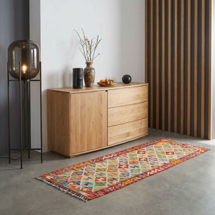 handgewebter Kelim Ghazghar aus Afghanistan Maß 195x65 cm