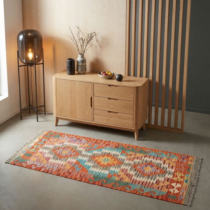 handgewebter Kelim Ghazghar aus Afghanistan Maß 181x67 cm