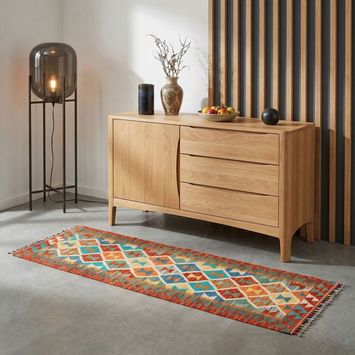 handgewebter Kelim Ghazghar aus Afghanistan Maß 197x64 cm