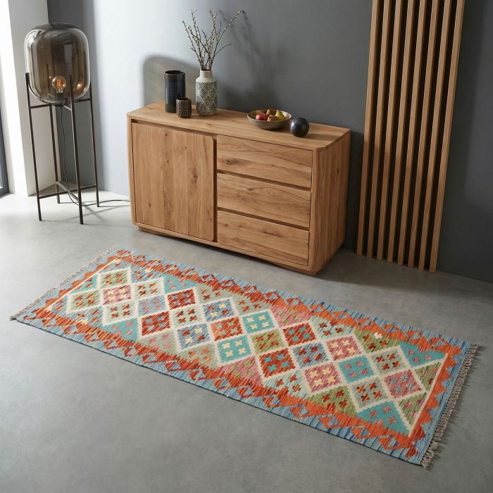 handgewebter Kelim Ghazghar aus Afghanistan Maß 191x70 cm