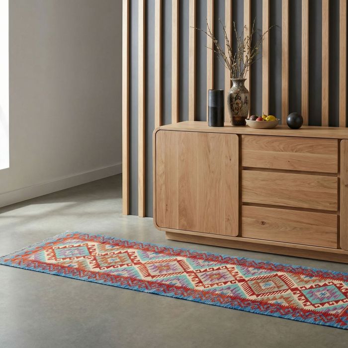 handgewebter Kelim Ghazghar aus Afghanistan Maß 302x61 cm