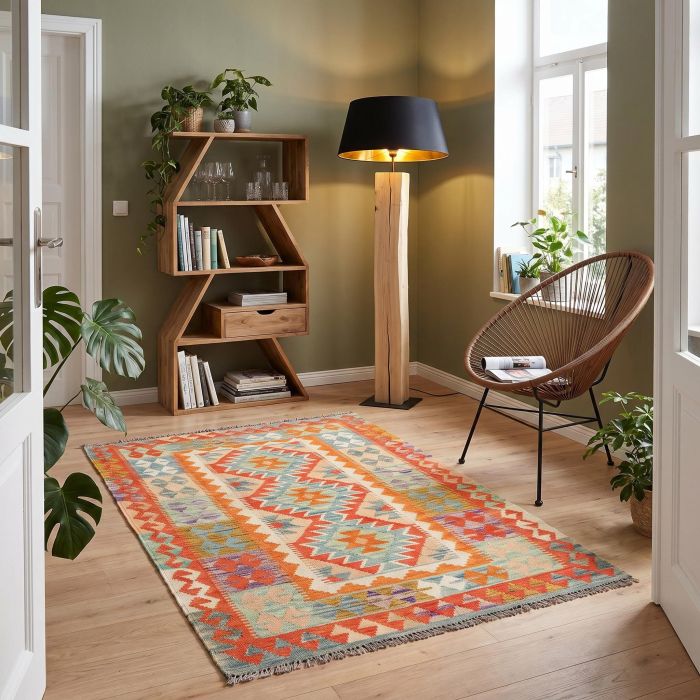 handgewebter Kelim Ghazghar aus Afghanistan Maß 152x103 cm