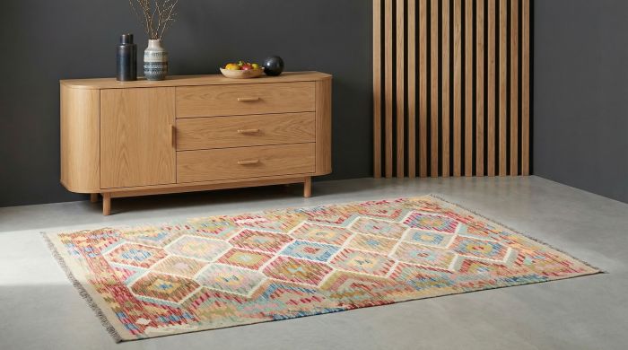 handgewebter Kelim Ghazghar aus Afghanistan Maß 201x144 cm