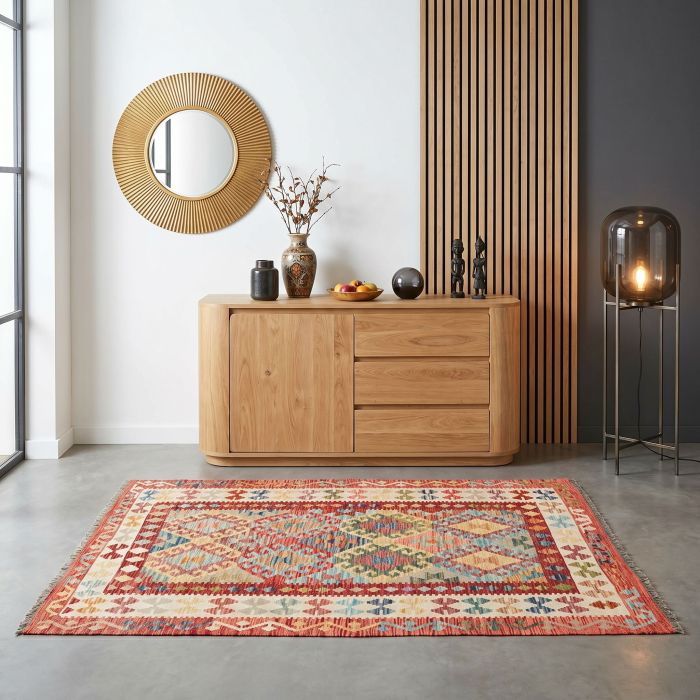 handgewebter Kelim Ghazghar aus Afghanistan Maß 201x153 cm