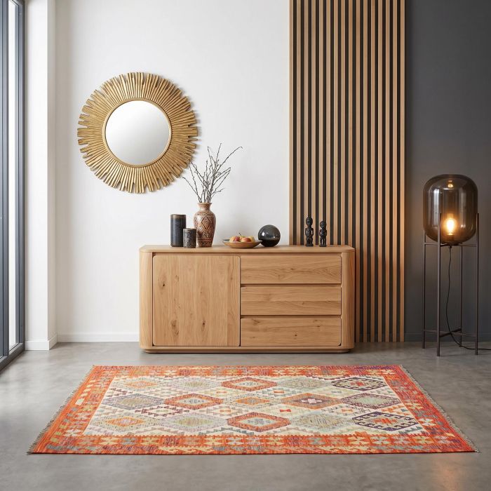 handgewebter Kelim Ghazghar aus Afghanistan Maß 206x156 cm