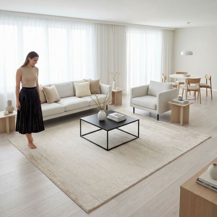 handgewebter Teppich mit Flor Eterno-Basic aus Indien Maß 300x249 cm