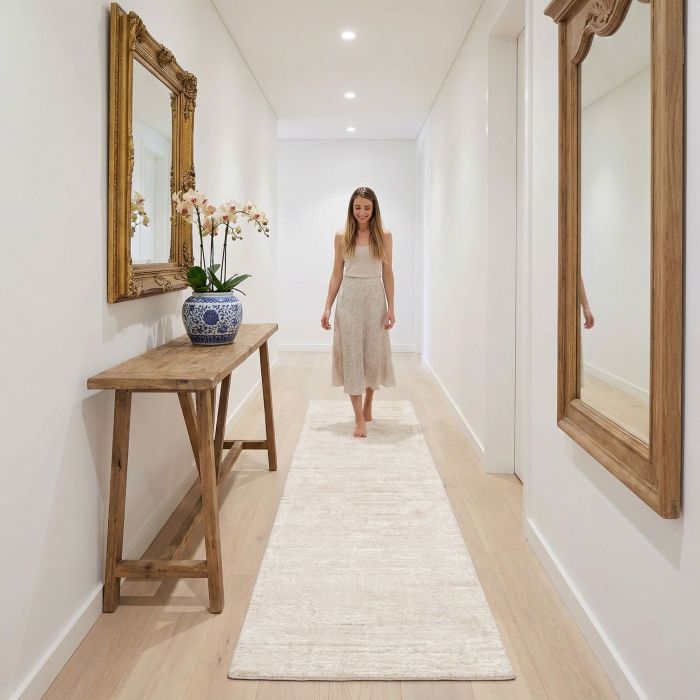 handgewebter Teppich mit Flor Eterno-Basic aus Indien Maß 294x82 cm