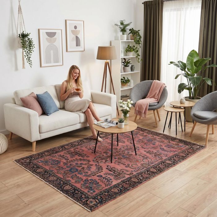 handgeknüpfter Orienteppich Sarough aus Persien Maß 203x127 cm