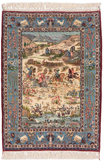 handgeknüpfter Orienteppich Essfahan aus Persien Maß 151x108 cm
