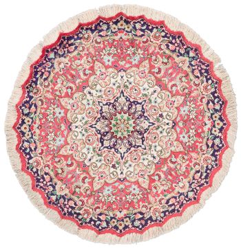 handgeknüpfter Orienteppich Ghom aus Persien Maß 100x100 cm