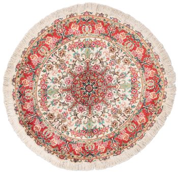 handgeknüpfter Orienteppich Ghom aus Persien Maß 100x100 cm