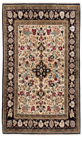 handgeknüpfter Orienteppich Ghom aus Persien Maß 129x77 cm