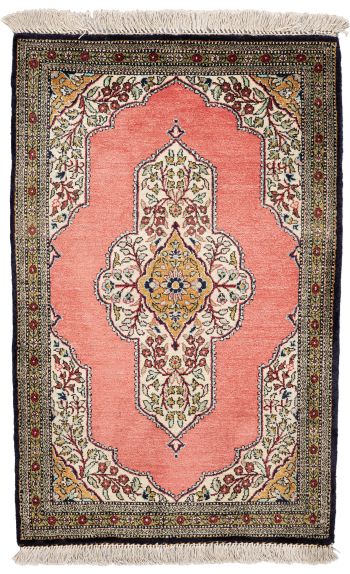 handgeknüpfter Orienteppich Ghom aus Persien Maß 75x62 cm