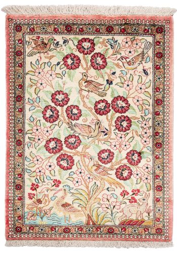 handgeknüpfter Orienteppich Ghom aus Persien Maß 78x56 cm