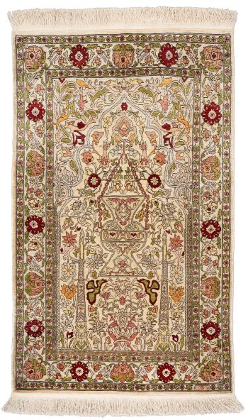 handgeknüpfter Orienteppich Hereke aus Türkei Maß 98x60 cm