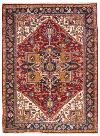 handgeknüpfter Orienteppich Heriz aus Indien Maß 334x245 cm