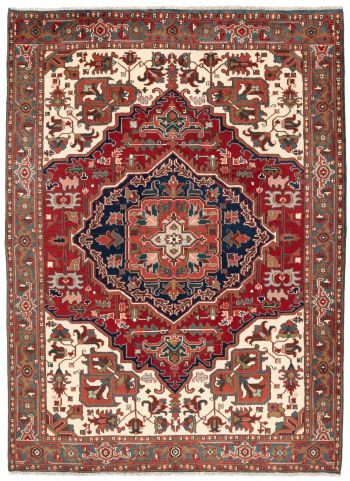 handgeknüpfter Orienteppich Heriz aus Indien Maß 341x252 cm