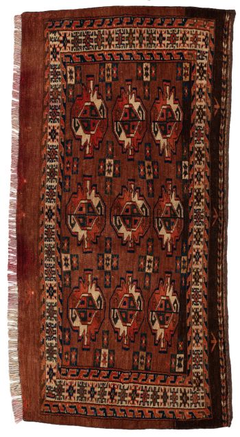 handgeknüpfter Orienteppich Jomuth aus Turkmenistan Maß 124x62 cm