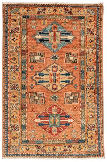 handgeknüpfter Orienteppich Kazak aus Afghanistan Maß 127x84 cm