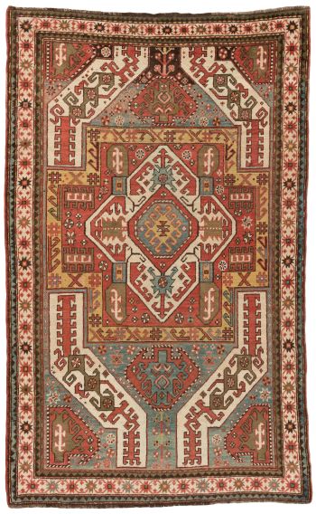 handgeknüpfter Orienteppich Kazak aus Kaukasus Maß 225x140 cm