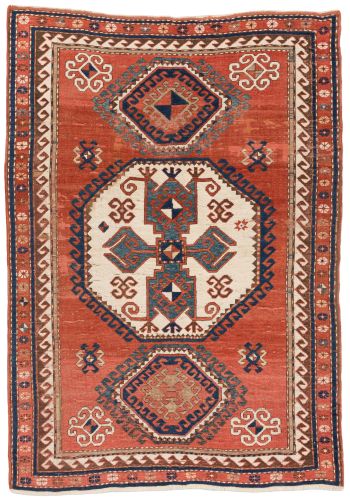 handgeknüpfter Orienteppich Kazak aus Kaukasus Maß 227x164 cm