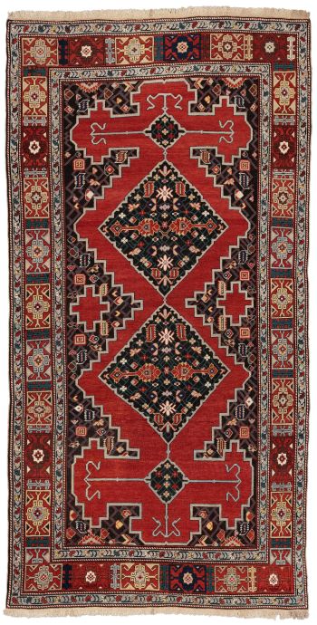 handgeknüpfter Orienteppich Kazak aus Kaukasus Maß 264x135 cm