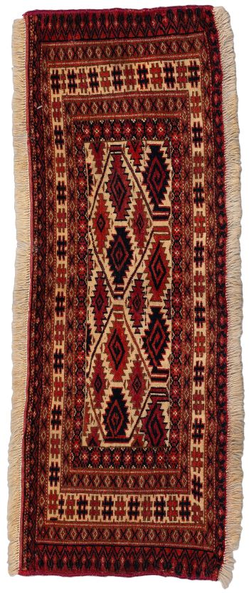 handgeknüpfter Orienteppich Tekke aus Turkmenistan Maß 98x34 cm