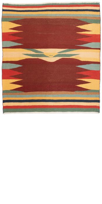 handgewebter Kelim Afschar-Kamo aus Persien Maß 217x198 cm