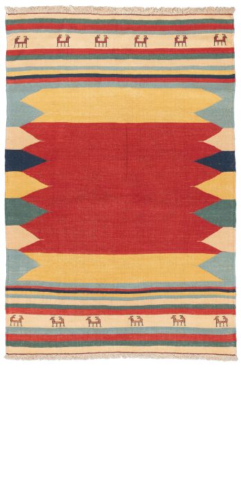 handgewebter Kelim Afschar-Kamo aus Persien Maß 226x152 cm