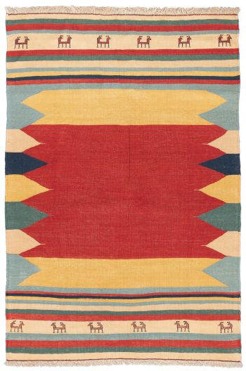 handgewebter Kelim Afschar-Kamo aus Persien Maß 226x152 cm