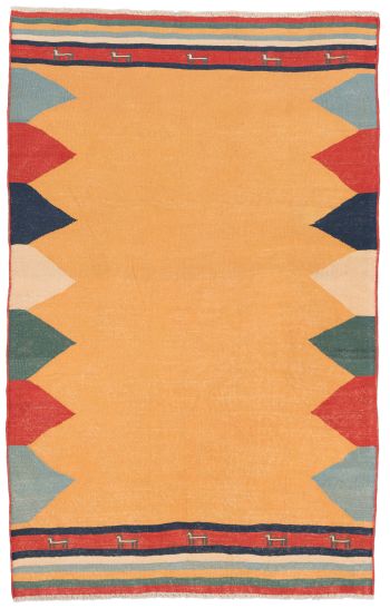 handgewebter Kelim Afschar-Kamo aus Persien Maß 252x160 cm