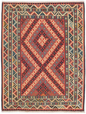 handgewebter Kelim Gaschgai aus Persien Maß 202x160 cm