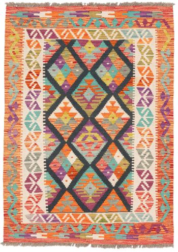 handgewebter Kelim Ghazghar aus Afghanistan Maß 139x101 cm