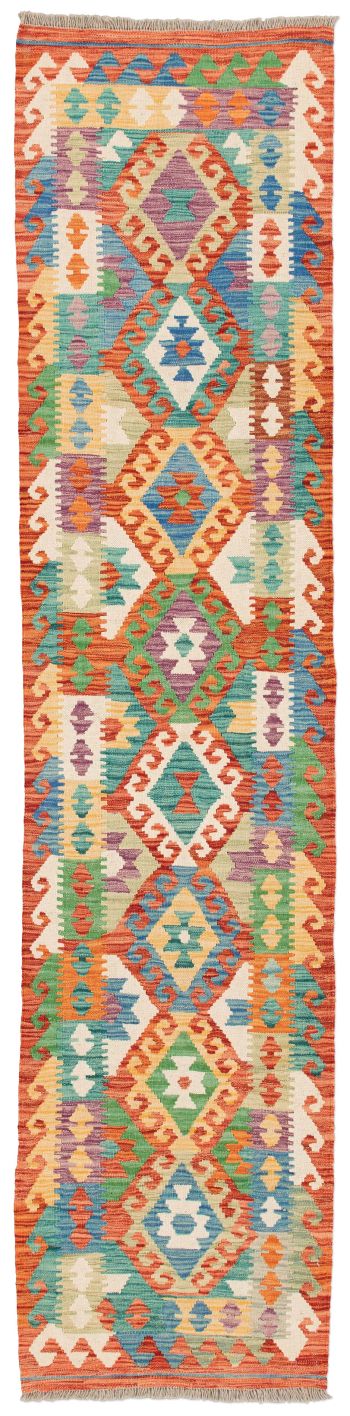 handgewebter Kelim Ghazghar aus Afghanistan Maß 295x68 cm