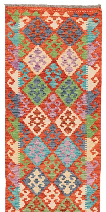 handgewebter Kelim Ghazghar aus Afghanistan Maß 300x82 cm